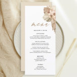 Ivory Pampas Grass Bohemian Wedding Menus Menu<br><div class="desc">Boho Pampas Grass Earthy Wedding Menus Wedding Menus,  Rustic Wedding Menu,  Floral Wedidng Menu,  Wedding Table Menu</div>