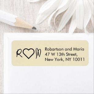 Ivory parel Koppel Monogram Hart Retouradres Etiket