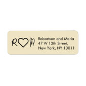 Ivory parel Koppel Monogram Hart Retouradres Etiket (Voorkant)