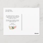 Ivory Peach Peony en Hydrangea Wedding Hartelijk d Briefkaart (Achterkant)
