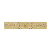 Ivory Peach/Plum Blossom Double Happiness Wedding Uitnodigingen Wikkel (Vlak)