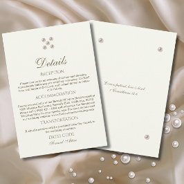 Ivory Pearl Christian Wedding Details  Informatiekaartje