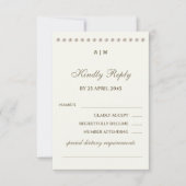 Ivory Pearl Christian Wedding RSVP Card  (Voorkant)