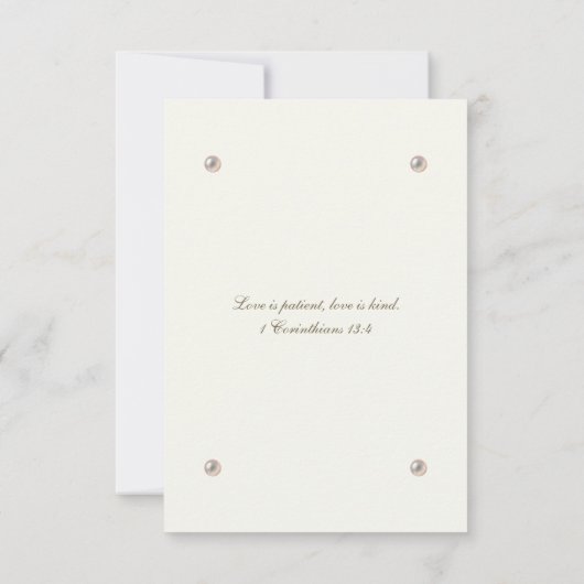 Ivory Pearl Christian Wedding RSVP Card  Kaartje (Achterkant)