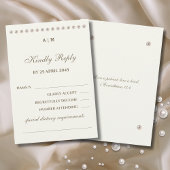 Ivory Pearl Christian Wedding RSVP Card  Kaartje