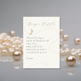 Ivory Pearl Elegant Baby shower Luier Raffle Informatiekaartje