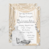 Ivory Pearl Princess Quinceañera Kaart (Voorkant / Achterkant)