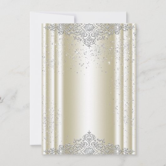 Ivory Pearl Quinceanera Kaart (Achterkant)