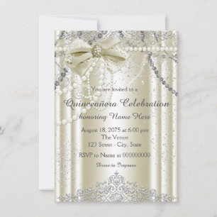 Ivory Pearl Quinceanera Kaart