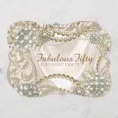 Ivory Pearl verjaardagsfeestje Kaart (Voorkant / Achterkant)