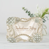 Ivory Pearl verjaardagsfeestje Kaart (Staand voorkant)