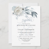 Ivory Peonies met stomaap blauw annemon Kaart (Voorkant)