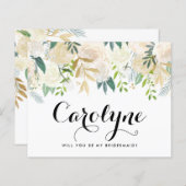 Ivory Peonies zal je zijn mijn Bridesmaid (Voorkant / Achterkant)