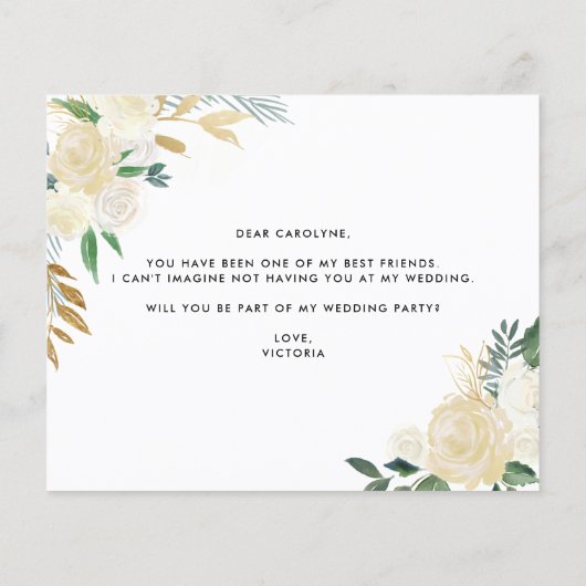 Ivory Peonies zal je zijn mijn Bridesmaid (Achterkant)