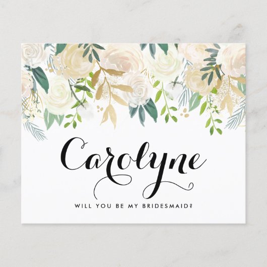 Ivory Peonies zal je zijn mijn Bridesmaid (Voorkant)