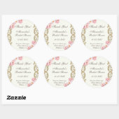 Ivory Peony Christian Bridal Shower Thank You Ronde Sticker (Vel)