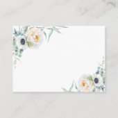 Ivory Peony Floral Eucalyptus Weddenschap goed Informatiekaartje (Achterkant)
