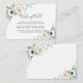 Ivory Peony Floral Eucalyptus Weddenschap goed Informatiekaartje (Voorkant / Achterkant)