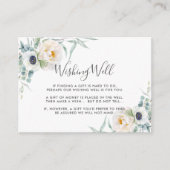 Ivory Peony Floral Eucalyptus Weddenschap goed Informatiekaartje (Voorkant)