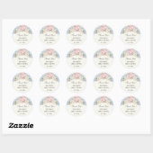 Ivory Peony Hydrangea Bridal Shower Thank You Ronde Sticker (Vel)