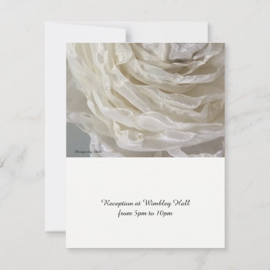 Ivory Peony Wedding Invitation Kaart (Achterkant)