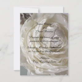 Ivory Peony Wedding Invitation Kaart