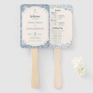 Ivory Periwinkle Wildflower Wedding Program Handwaaier