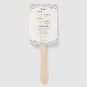 Ivory Periwinkle Wildflower Wedding Program Handwaaier (Achterkant)