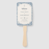Ivory Periwinkle Wildflower Wedding Program Handwaaier (Voorkant)