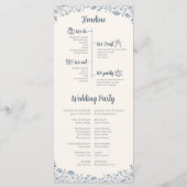 Ivory Periwinkle Wildflower Wedding Program Programmakaart (Achterkant)