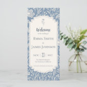 Ivory Periwinkle Wildflower Wedding Program Programmakaart (Staand voorkant)