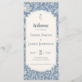 Ivory Periwinkle Wildflower Wedding Program Programmakaart (Voorkant)