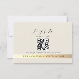 Ivory Photo QR Code Wedding RSVP Kaartje