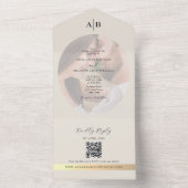 Ivory Photo Wedding  All In One Uitnodiging (Binnen)