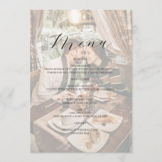 Ivory Photo Wedding Menu (Voorkant)