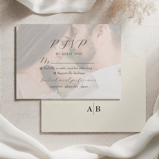 Ivory Photo Wedding RSVP Kaartje