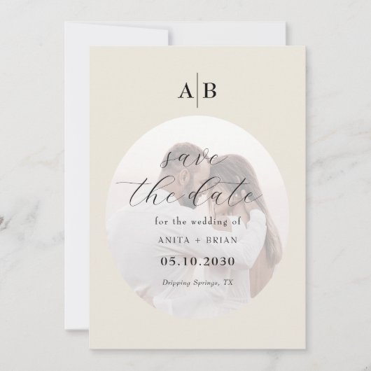 Ivory Photo Wedding Save The Date (Voorkant)