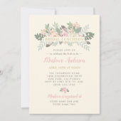 Ivory Pink and Gold Floral Boho Bridal Luncheon Kaart (Voorkant)