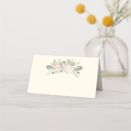 Ivory Pink and Gold Floral Boho Wedding Monogram Plaatskaartje