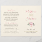 Ivory Pink and Gold Floral Boho Wedding Programs (Voorkant)