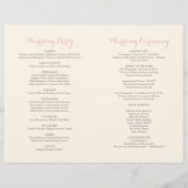 Ivory Pink and Gold Floral Boho Wedding Programs (Achterkant)