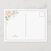 Ivory Pink Blush Waterverf Foto Floral Weddenschap Aankondigingskaart (Achterkant)