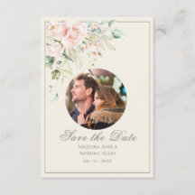 Ivory Pink Blush Waterverf Foto Floral Weddenschap