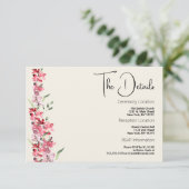 Ivory pink burgundy mint green floral Details Card Informatiekaartje (Staand voorkant)