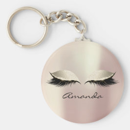 Ivory Pink Eyes Girly Makeup Lashes Name Blush Sleutelhanger
