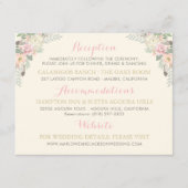 Ivory Pink Gold Floral Boho Weddeninformatie Informatiekaartje (Voorkant)