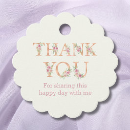 Ivory Pink Roses Floral Bridal Shower Thank You Bedankjes Labels