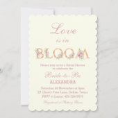 Ivory Pink Roses Love is in Bloom Bridal Shower Kaart (Voorkant)