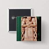 Ivory plaquette van een god vierkante button 5,1 cm (Voorkant /achterkant)