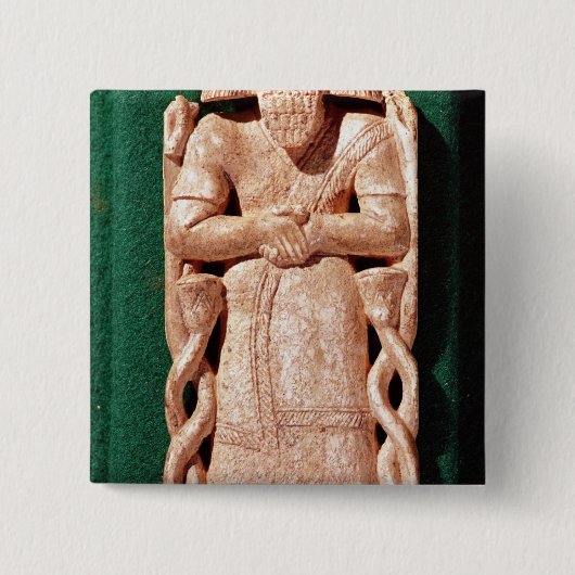 Ivory plaquette van een god vierkante button 5,1 cm (Voorkant)